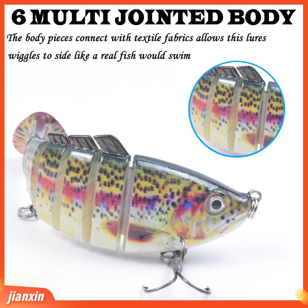 (In Stock) 5Pcs Multi Jointed Bionic Fishing Lure 6segments Renang Ikan Kecil Laut Mirip Hidup