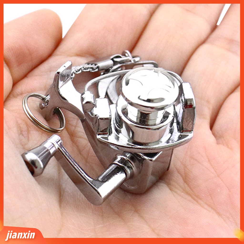(In Stock) Alloy Reel Drum Pendant Keychain Gantungan Kunci Mini Miniatur Sea Fishing Tackle