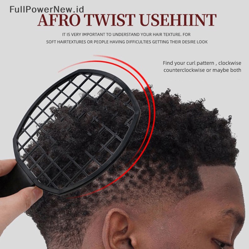 Power Twist Comb Curl Sisir Sikat Putar Afro Curl Sisir Lilit Rambut Alat Sisir ID