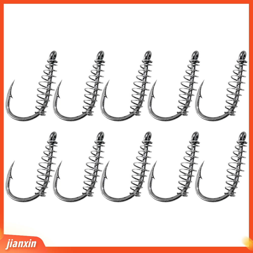 (In Stock) 10 Pcs Baja Karbon Diasah Chub Musim Semi Memancing Kait Ikan Tackle Aksesori