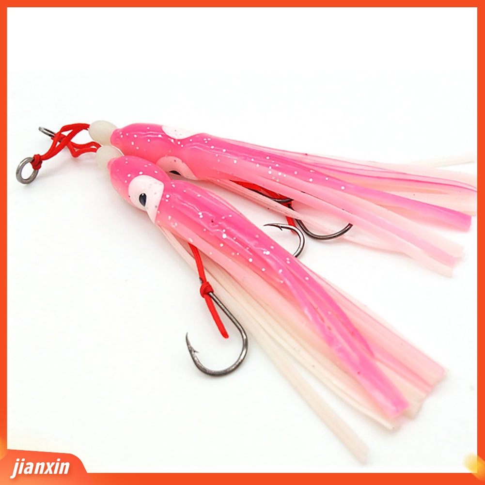 (In Stock) 2 Pcs 10 cm Lure Tajam Kait Umpan Gurita Buatan Fishing Tackle Aksesoris