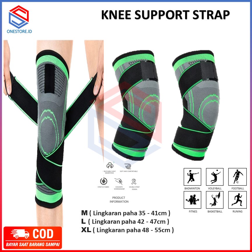 Pelingdung Lutut Kneepad Support Double Strap Adjustable Deker lutut Knee Pad Protector