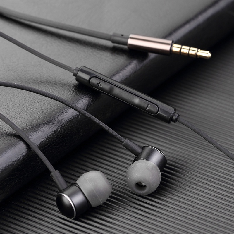 In Ear Type C Earphone Headset Kabel Logam 3.5mm Lubang Bulat Mini Subwoofer Wired Earbuds Dengan Mikrofon