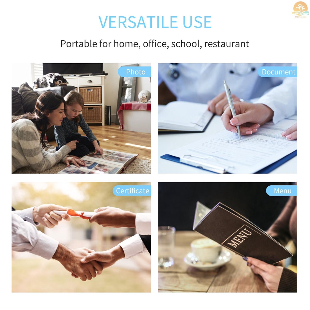 In Stock OSMILE Set Mesin Laminator Desktop Ukuran A4 Laminasi Panas Dan Dingin 2 Sistem Rol 9inci Lebar Max Suitabe Untuk A4/A5/A6 Kantong Laminating Untuk Rumah Kantor Sekolah Supp