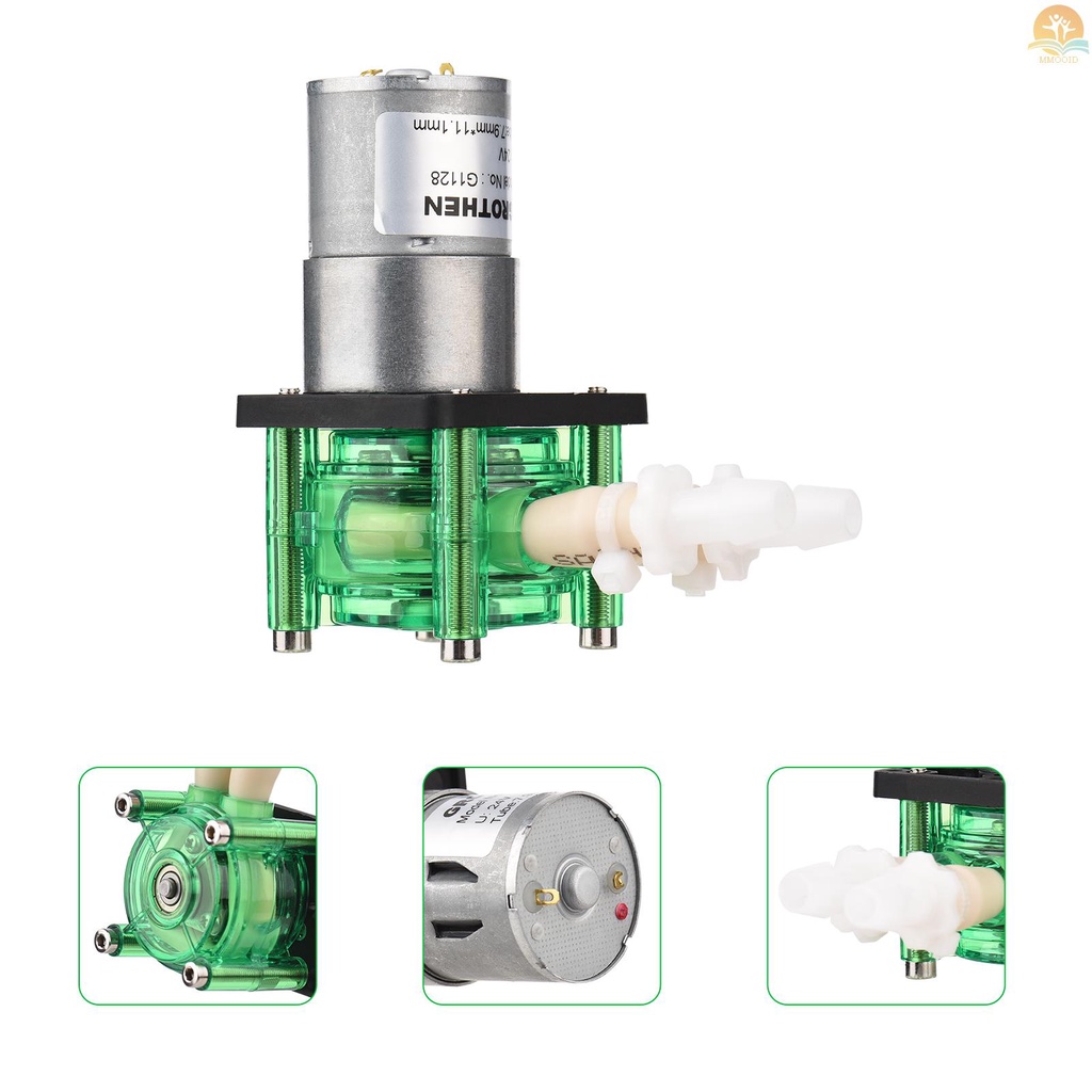 In Stock GROTHEN DC 12V Dosing Pump Pompa Peristaltik Pompa Cairan Air Mini Flowrate Besar Peristaltic BPT Tube Self-Priming 700mL/min Untuk Aquarium Lab Chemical Analisa Dosing Add