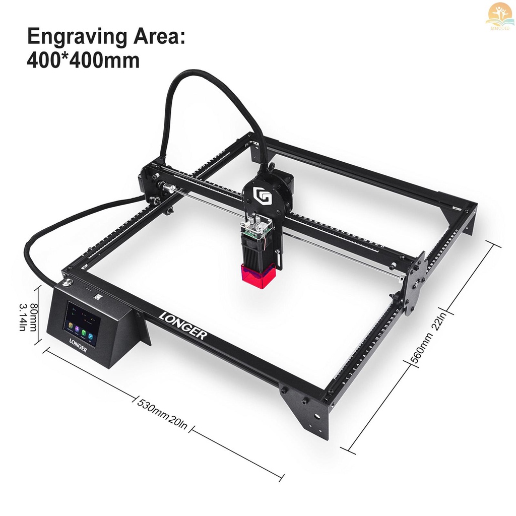 In Stock Lebih Panjang Ray5 10W Laser Engraver Dengan Area Ukiran 400x400mm 3.5 ''Touchscreen 32-bit Motherboard Dukungan App WIFI USB Data Kartu TF 0.06 * 0.06mm Laser Spot DIY Laser Mark