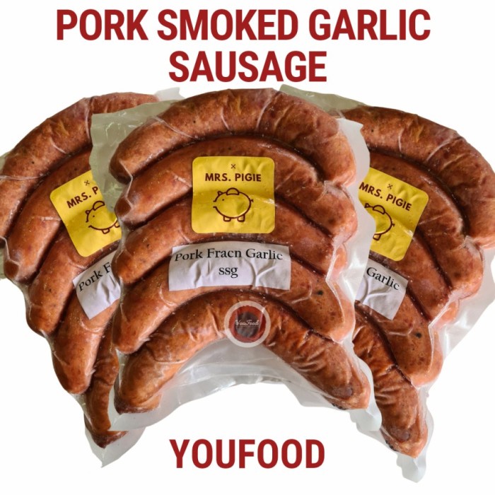 

PORK SMOKED GARLIC SAUSAGE Mrs.Pigie - / Sosis Babi Garlic Usus Babi