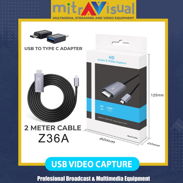 Acacis 2 Meter Long Cable USBHDMI Capture Card Support VmixOBSZoom