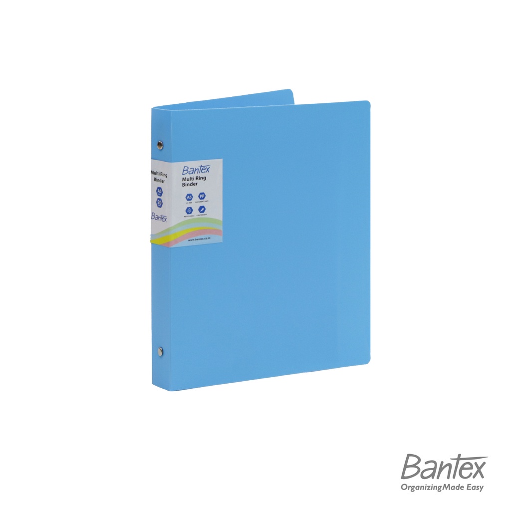 

[Artomas] Bantex A5 Trendy Multi Ring Binder 20 Hole Sky Blue 3124 23