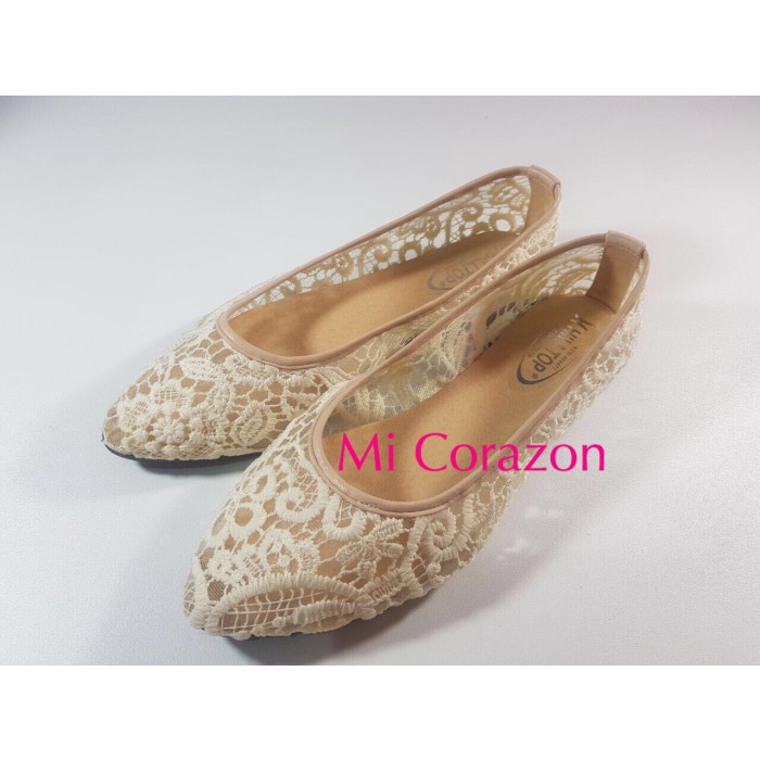 flat shoes brukat wanita cantik