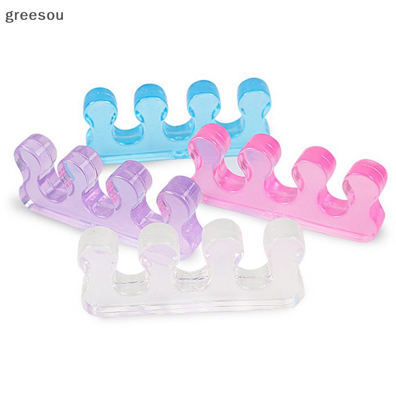 Greesou 2Pcs Silikon Lembut Pemisah Jari Kaki Fleksibel Spacer Manicure Pedicure Alat ID