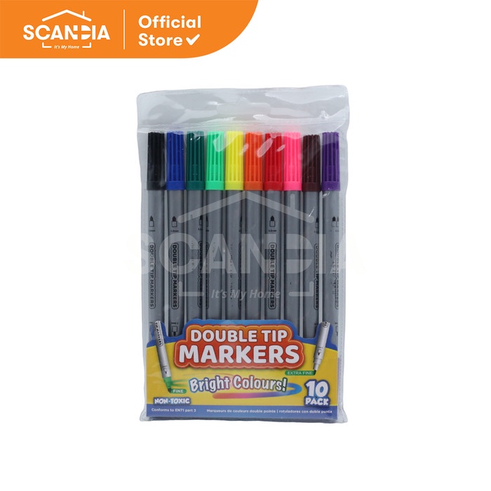 

SCANDIA Spidol Warna Colour Markers Dbl Tips 10Pk (SE0597)