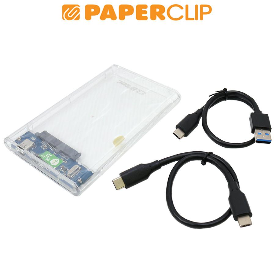 CASE HDD / ENCLOSURE SATA TYPE-C CLIPTEC RZE-287 TRANSPARENT