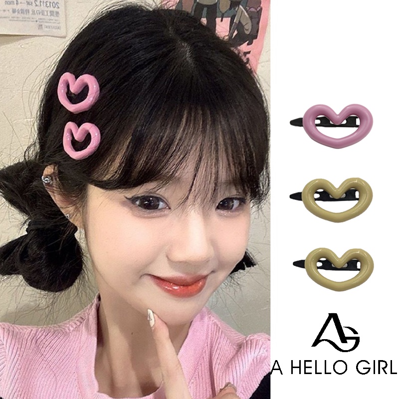Ahellogirl Aksesoris Rambut Jepit Love Warna Permen Manis Untuk Wanita