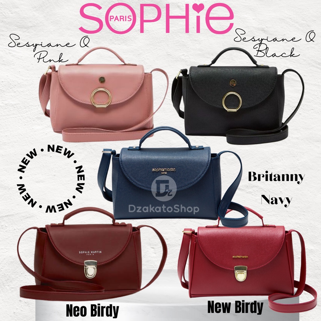 Tas Selempang Wanita Sophie Martin Paris New Neo Birdy Britanny Sesyiane O Black Pink I Promo Terbar