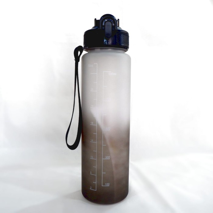 SALE Botol Minum motivasi VIRAL 1L Botol Gradasi 1liter - BM215 - GRADASI HITAM Termurah