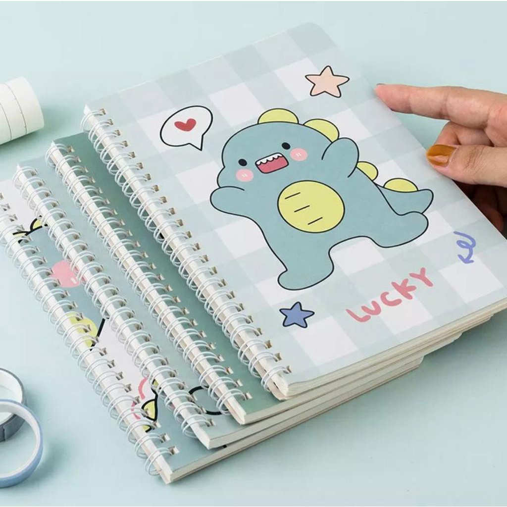

- Notebook A5 Buku Tulis Spiral Motif Lucu Aesthetic Garis Buku Catatan 3