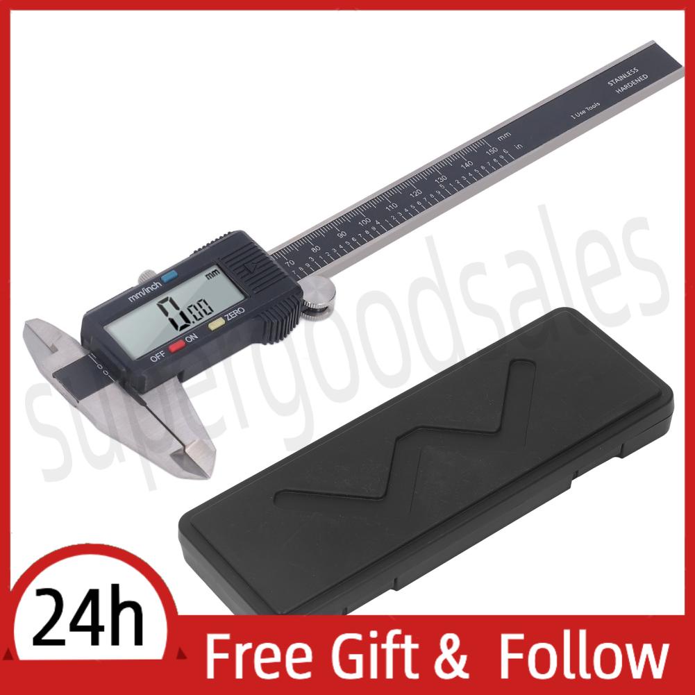 Supergoodsales Vernier Caliper  Stainless Steel Easy Operation 0‑150mm Digital for Measuring