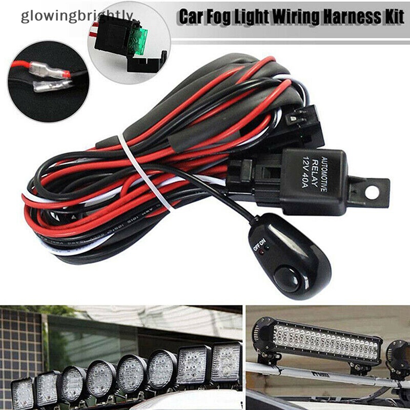 [glowingbrightly] Lampu Kerja LED Bar Wiring Harness Remonte Control Switch Kit Offroad 12V CarLamp TFX