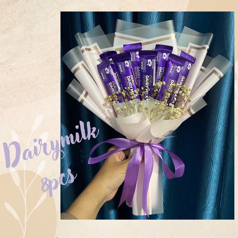 

Buket cokelat // dairy milk 30gr // silverqueen // cadbury // buket bunga // buket snack