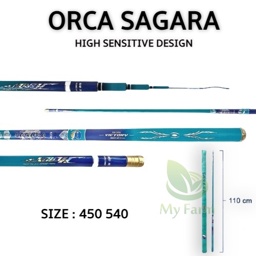 Joran Tegek Ruas Panjang Orca Sagara 450 Dan 540 Material Carbon Kaku Atau Tangkai / Tongkat Pancing