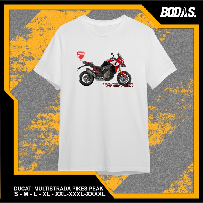KAOS PUTIH DISTRO OTOMOTIF MOTOR DUCATI MULTISTRADA SERIES