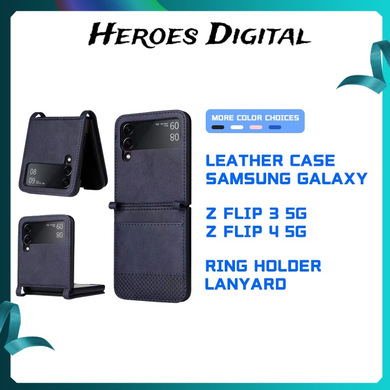 HD Bahan Kulit Dengan Slot Kartu Casing Samsung Galaxy Case Z Flip 3 / Multifunction Luxury Case Sam