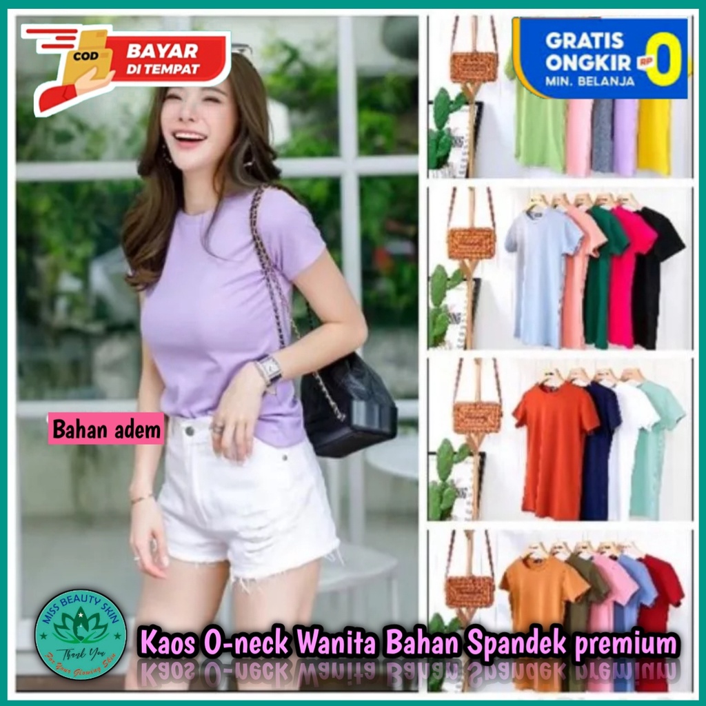 IWD Kaos Tshirt Oblong Lengan Pendek Oneck Baju Wanita Polos Basic Premium OS2829 Lokal No Import Te
