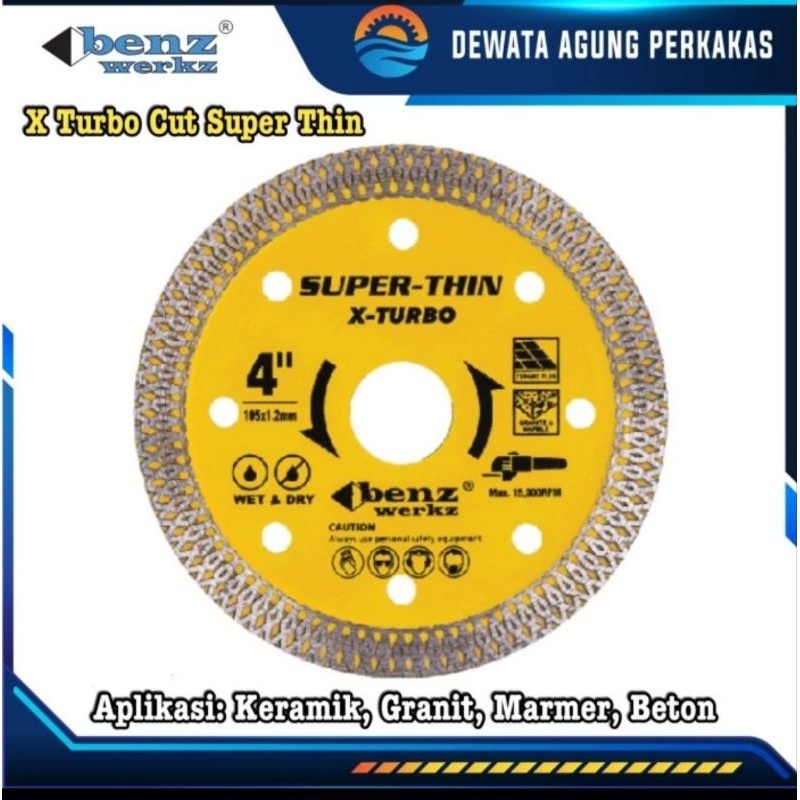Mata Gerinda Potong Keramik Granit Beton Diamond Wheel 4" X Turbo Benz