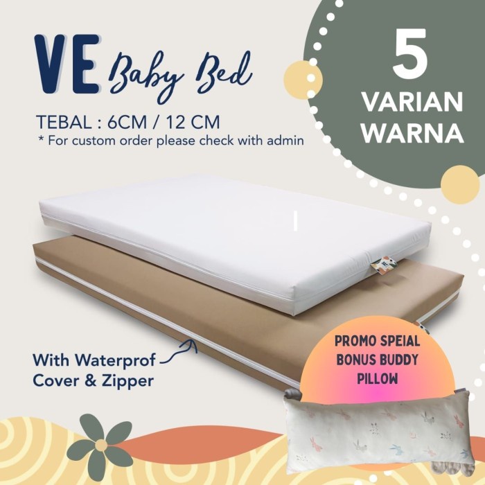TERBARU TERMURAH Kasur Box Bayi Latex Ukuran 120 x 70 x 6.5 cm - Putih, 120 x 70 x 6 cm
