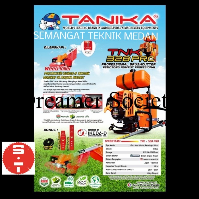Berkualitas TNK328PRO MESIN POTONG BABAT RUMPUT WEED KILLER TANIKA TNK 328 PRO DCM670