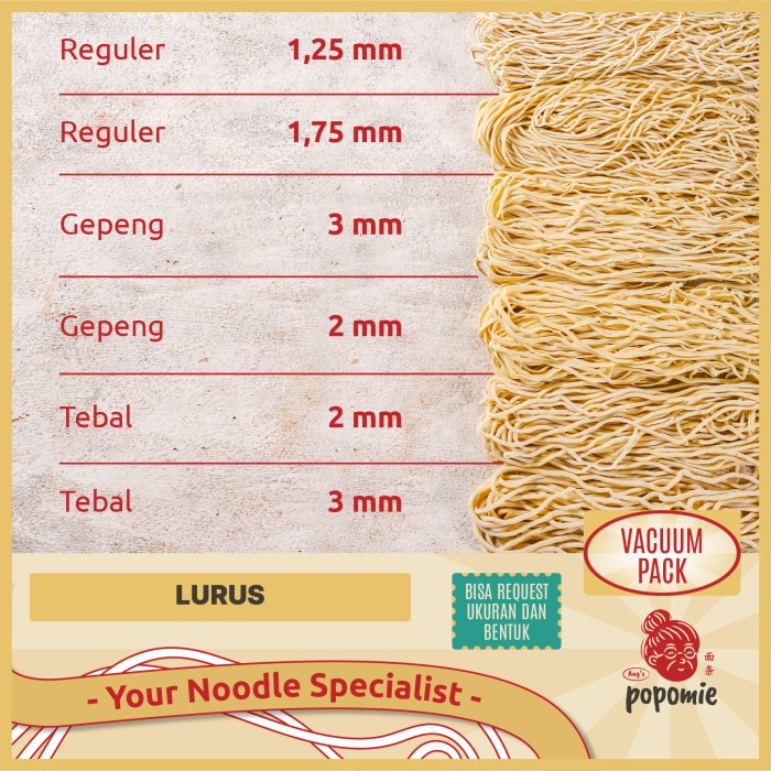 

VACUUMPACK Ramen Bisa Request Mie Jepang Haa Ramyun - 1.25mm, urus