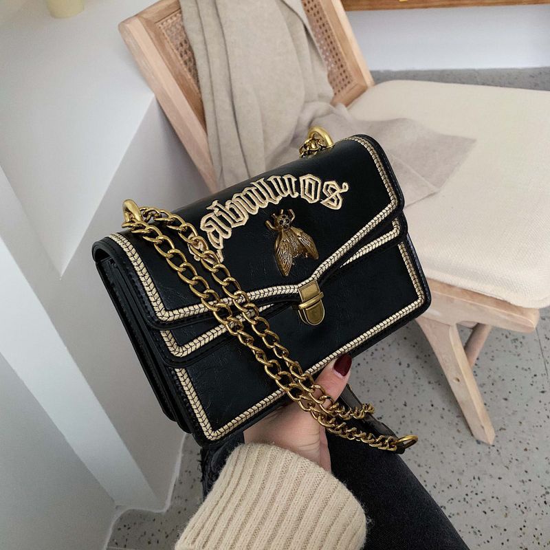 Bag Tas Wanita Thailand Tas  Tas Wanita Baru Gaya Asing Tas Messenger Retro Bordir Rantai Tas Ck Kec