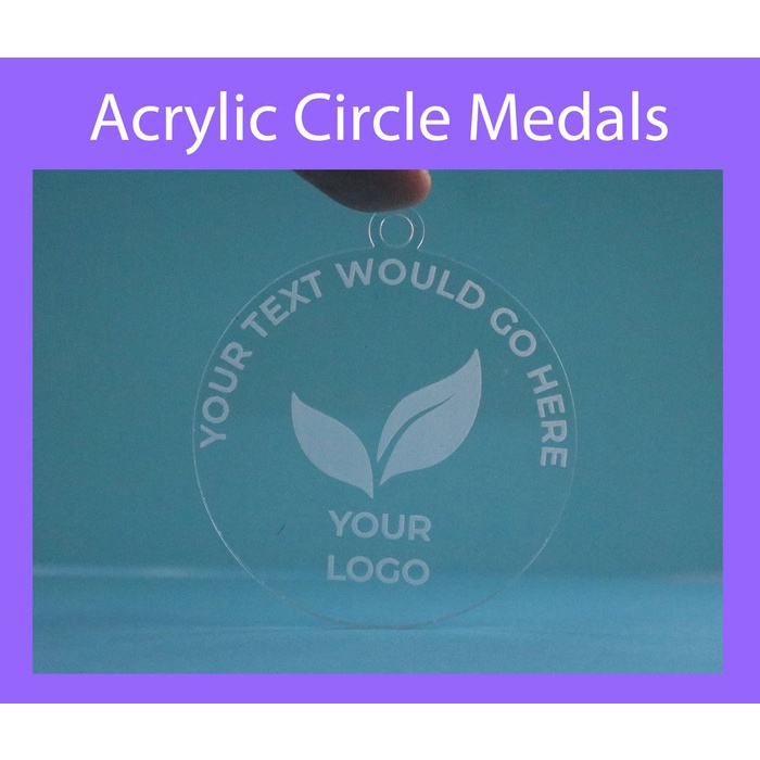 

Custom Medali Akrilik - Grafir Mendali Acrylic Bening Transparant AR2