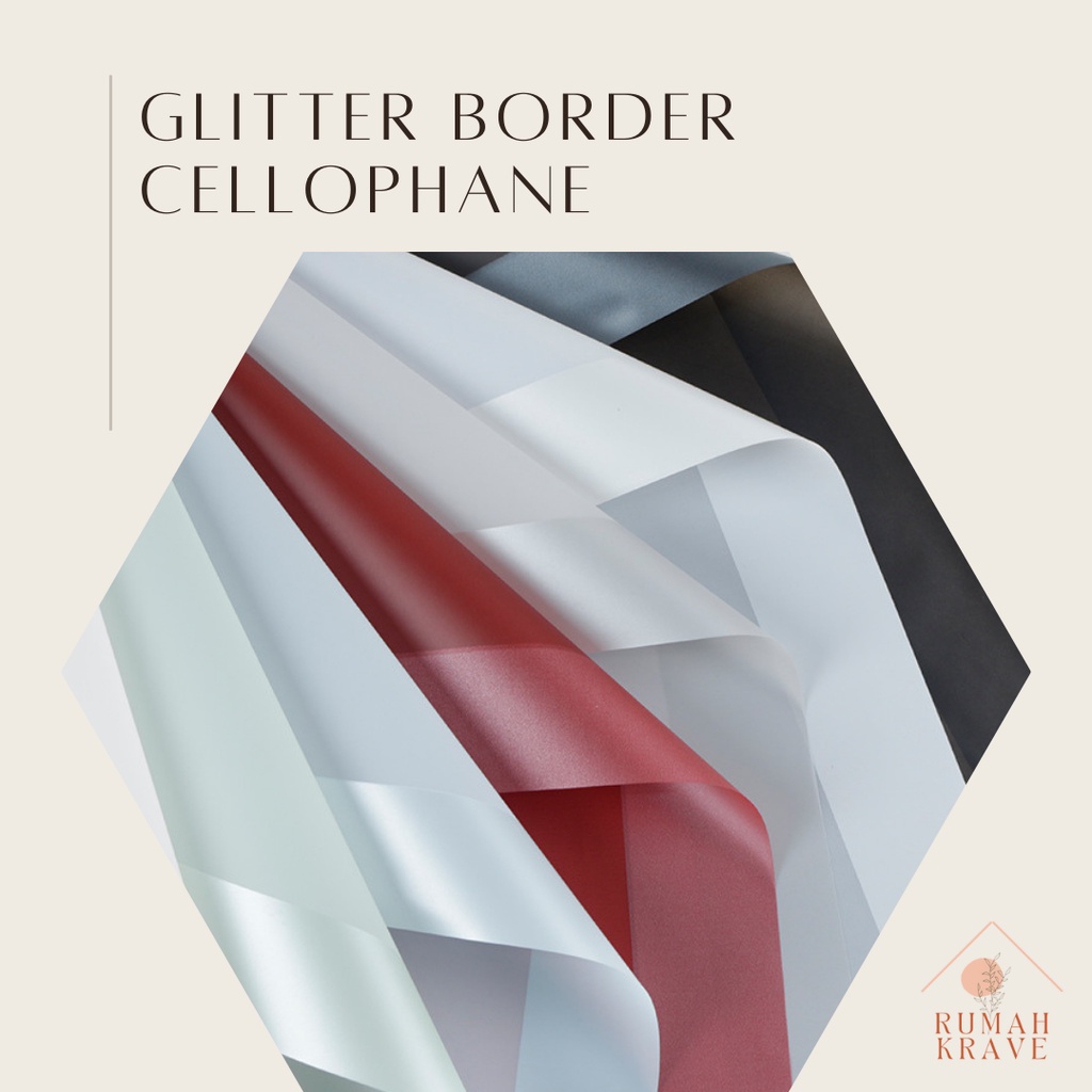 

RUMAH KRAVE - Glitter Border Cellophane Kertas Buket Bunga Frame List