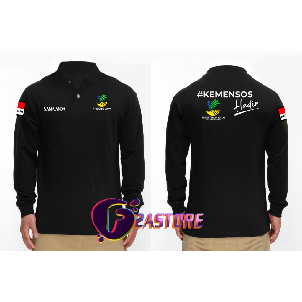 Baju tshirs kerah model Polo KEMENTRIAN SOSIAL REPUBLIK INDONESIA - KEMENSOS