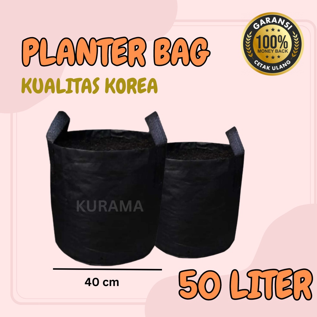 Planter Bag 40x40 - 50 liter Hitam