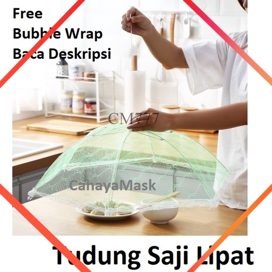 Tudung Saji Lipat TRANSPARAN Penutup Makanan