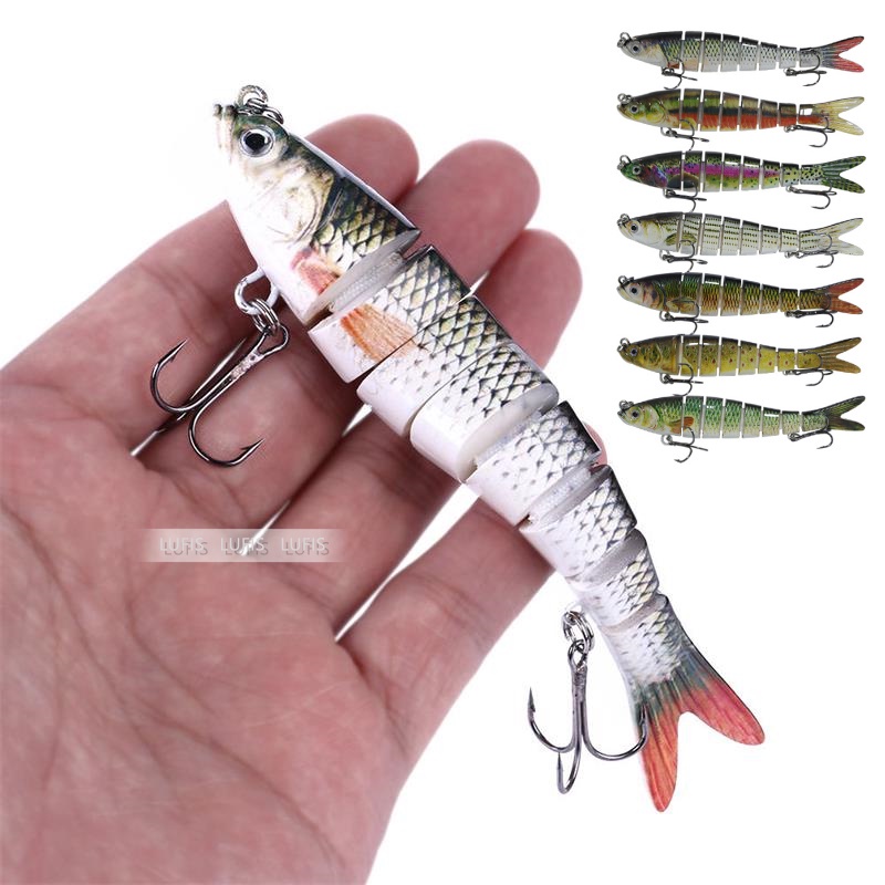 Umpan Pancing Tiruan Bentuk Ikan Banyak Ruas 25g Dengan Kail Treble Untuk Memancing Di Laut / Sungai