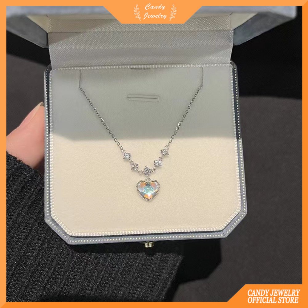 Kalung Cinta Populer Korea High-end Perasaan Temperamen Bintang Perempuan Manis Girly Jantung Mimpi Klavikula Kalung Permen Perhiasan