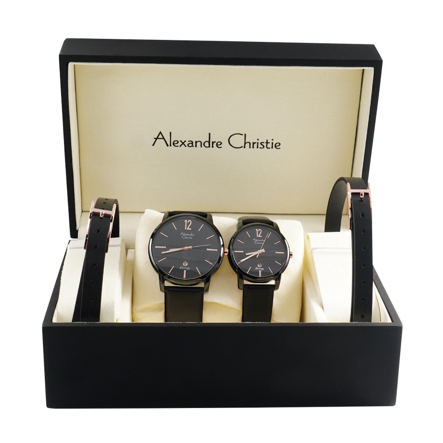 JAM TANGAN ALEXANDRE CHRISTIE AC 8669 / AC8669 BOX SET COUPLE ORIGINAL GARANSI 1 TAHUN