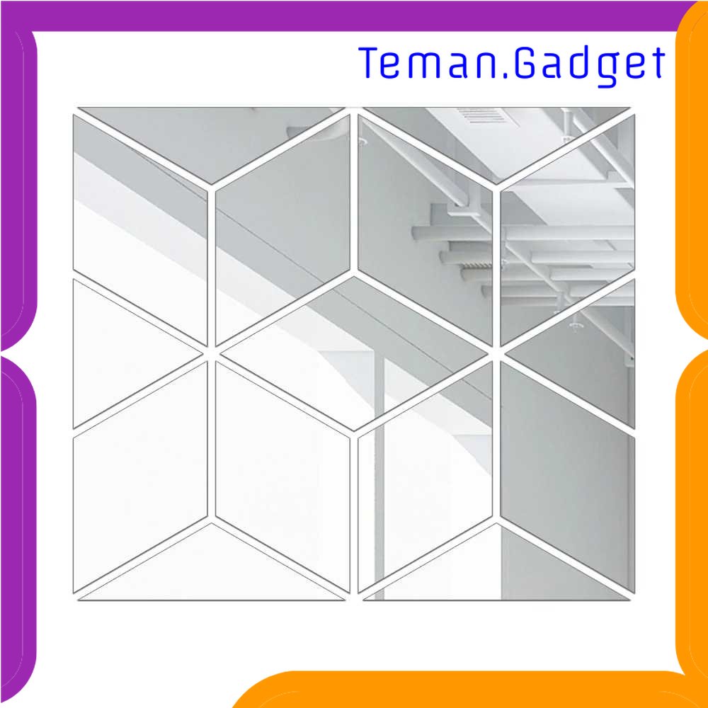 TG -  ART SOLEDI Sticker Dekorasi Dinding 3D Cubic Mirror Acrylic 15 PCS Size S - SL15