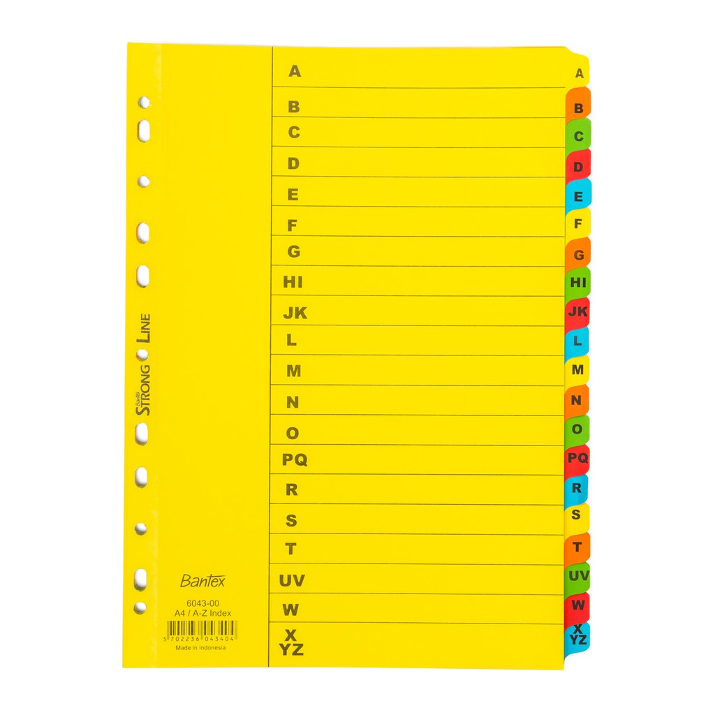 

Bantex Divider Pembatas Binder A4 20 Lembar Index Alphabet