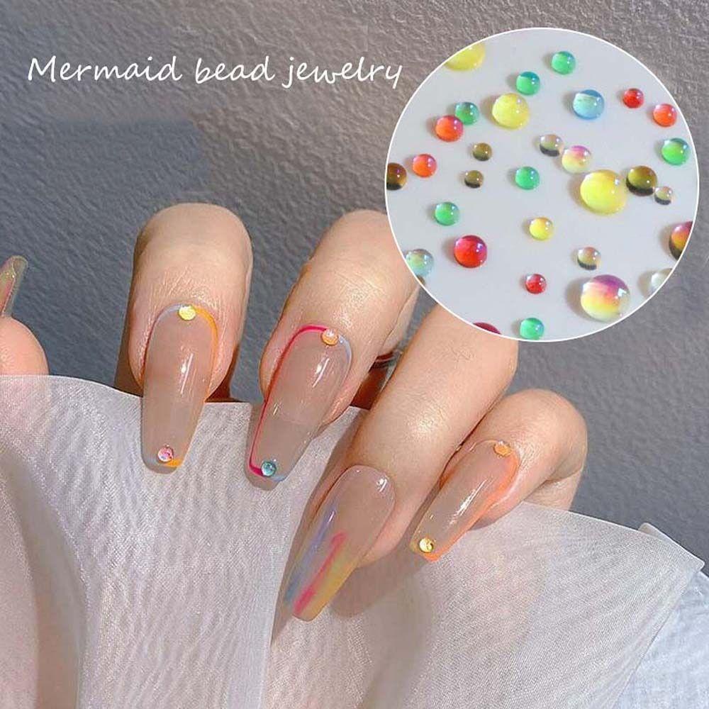 Mxbeauty Kuku Berlian Imitasi Fashion Cinta Hati Manikur Aksesoris Ukuran Campur 3D Nail Art Drills