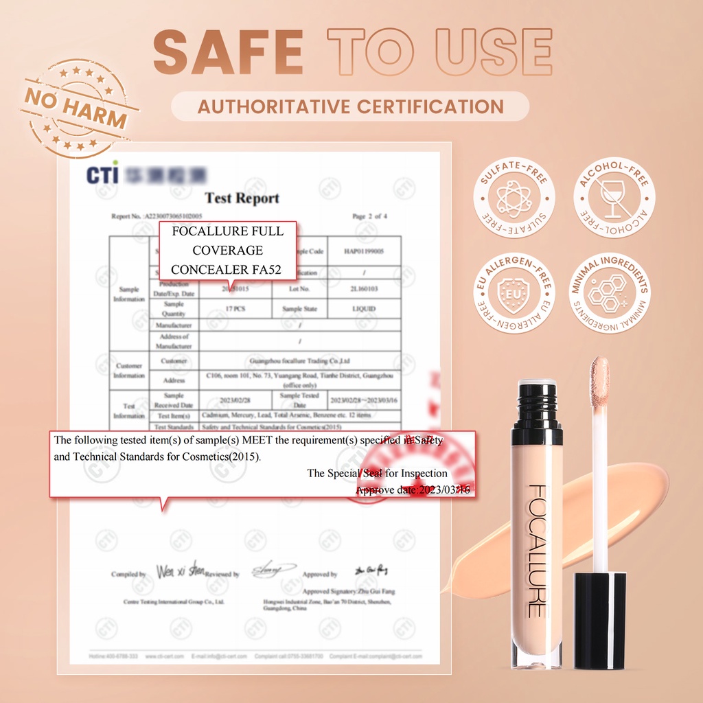 FOCALLURE Full Coverage Concealer Liquid concealer FA52