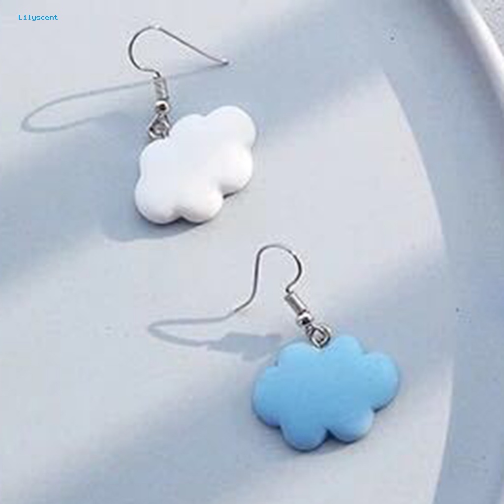 Lilyscent Anting Menjuntai Bentuk Awan Lucu Ear Hook Weather Jewelry Aksesori Untuk Anak Perempuan