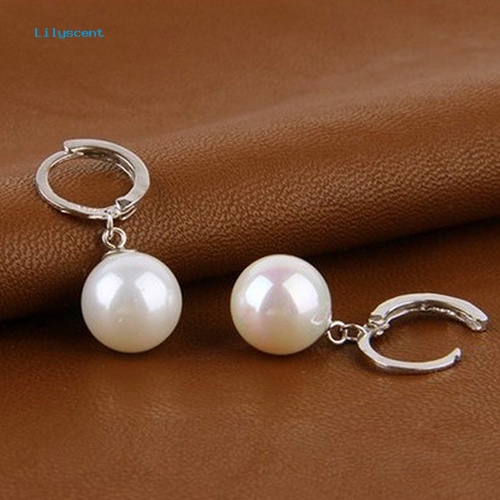 Lilyscent Wanita /'s Elegan Mutiara Imitasi Menjuntai Eardrop Ear Hoop Earrings Perhiasan Pesona