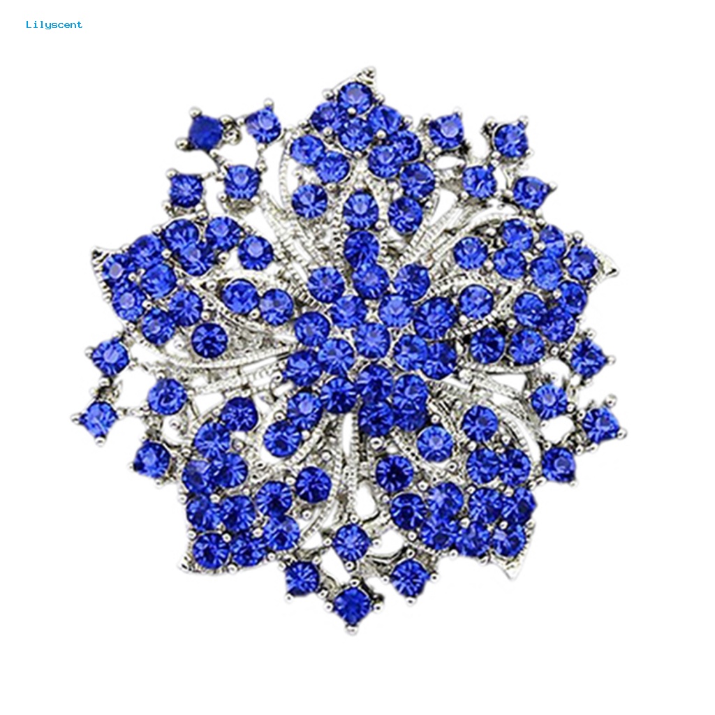 Lilyscent 8warna Bros Berlian Imitasi Untuk Pernikahan Wanita Shiny Rhinestone Flower Brooch Menawan