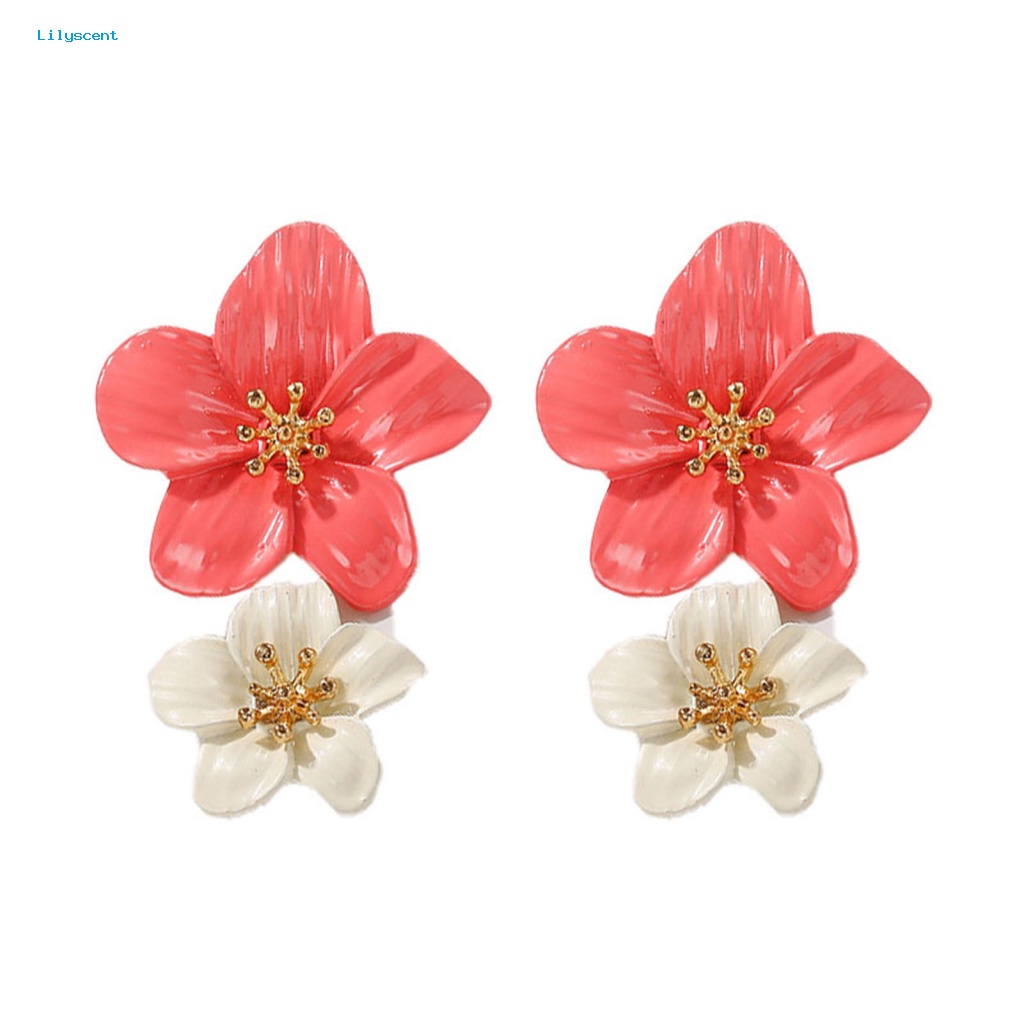 Lilyscent 1pasang Anting Tusuk Ringan Untuk Pernikahan Giwang Telinga Bunga Manis Tidak Alergi