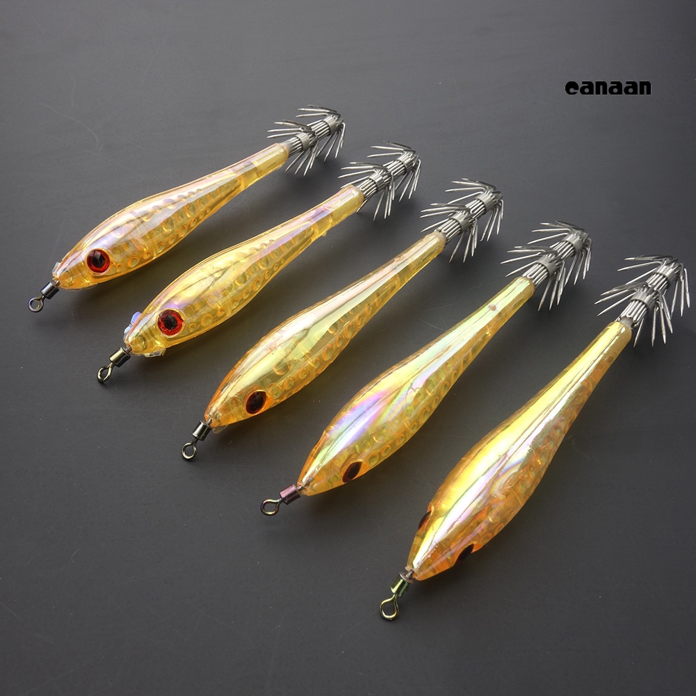 Cnn-5pcs 10 cm Luminous Squid Hook Cuttlefish Memancing Keras Lure Tackle Jigging Umpan